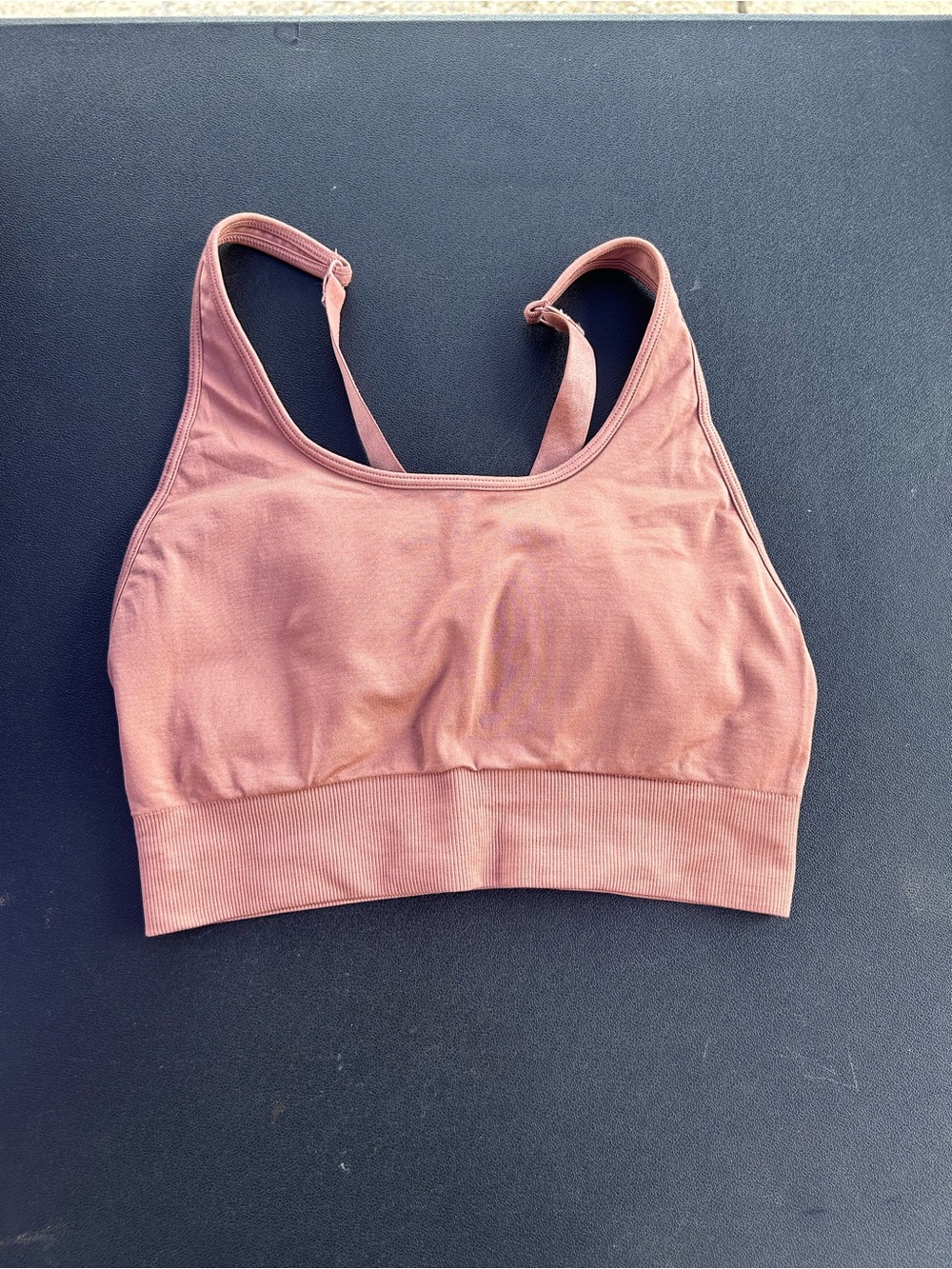 Fabletics Seamless Adjustable-Strap Sports Bra - Dusty Rose